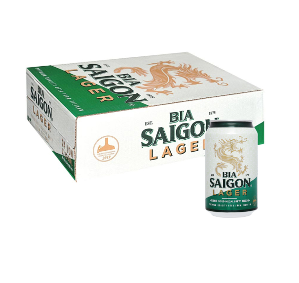 Thùng 24 lon Bia Saigon lager 330ml